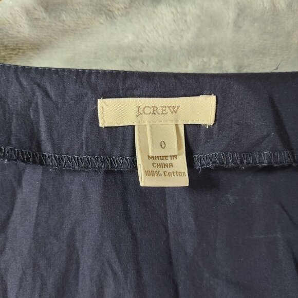 J Crew Womens Navy Jeweled Scoop Neck Tee Top 0 Embellished Cotton Style 21840 - Picture 2 of 11